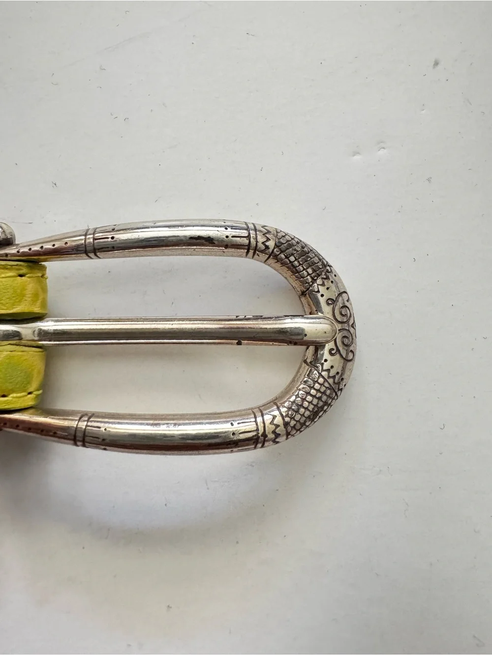 Brighton Lime Green Croc-Embossed Leather Belt with Silver Buckle size L 34